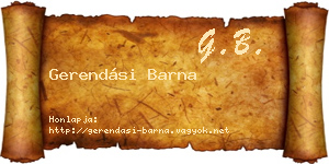 Gerendási Barna névjegykártya